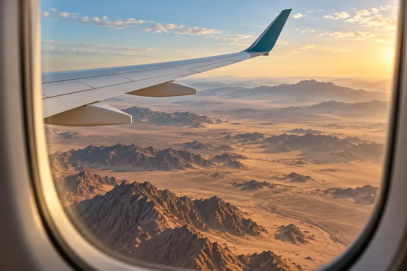 Flight journey illustration from the guide